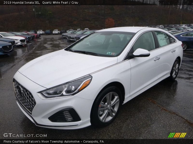 Quartz White Pearl / Gray 2019 Hyundai Sonata SEL
