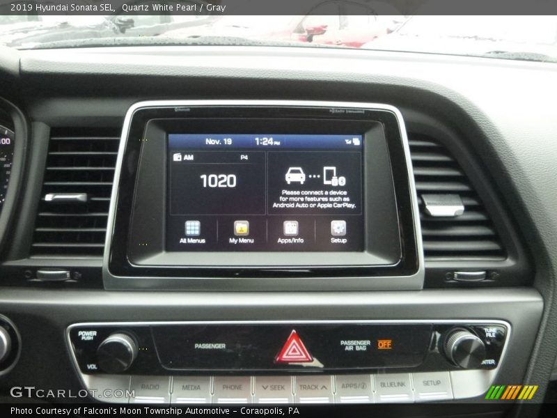 Quartz White Pearl / Gray 2019 Hyundai Sonata SEL