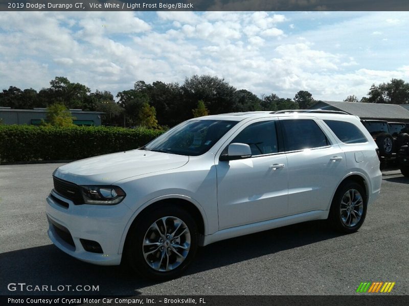 Vice White / Light Frost Beige/Black 2019 Dodge Durango GT