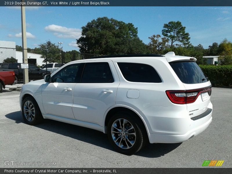 Vice White / Light Frost Beige/Black 2019 Dodge Durango GT