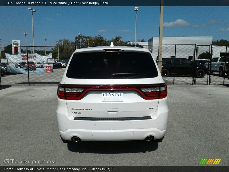 Vice White / Light Frost Beige/Black 2019 Dodge Durango GT