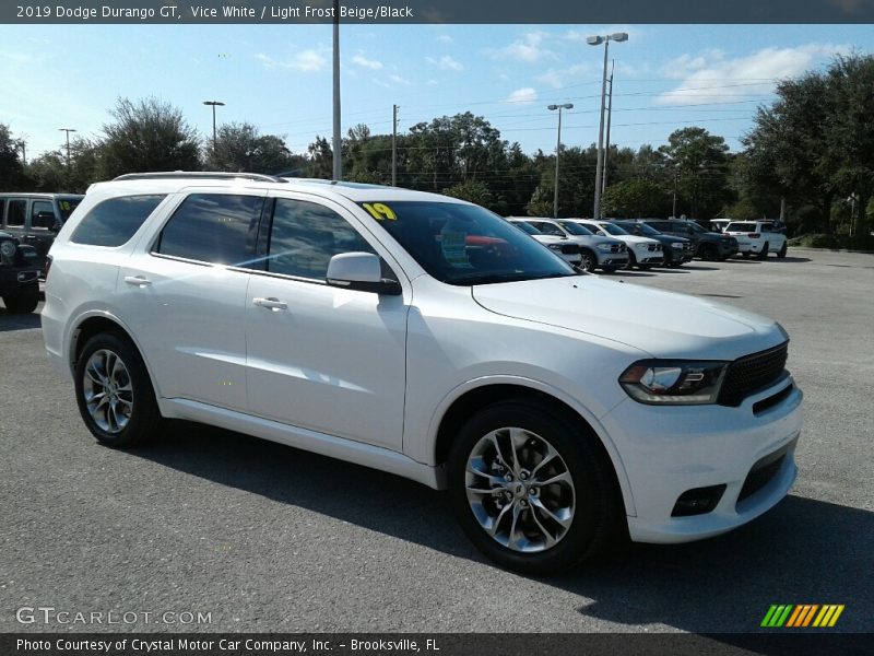 Vice White / Light Frost Beige/Black 2019 Dodge Durango GT