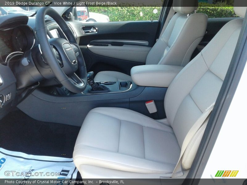 Vice White / Light Frost Beige/Black 2019 Dodge Durango GT