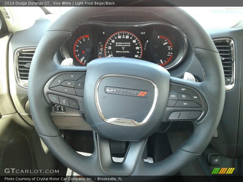 Vice White / Light Frost Beige/Black 2019 Dodge Durango GT