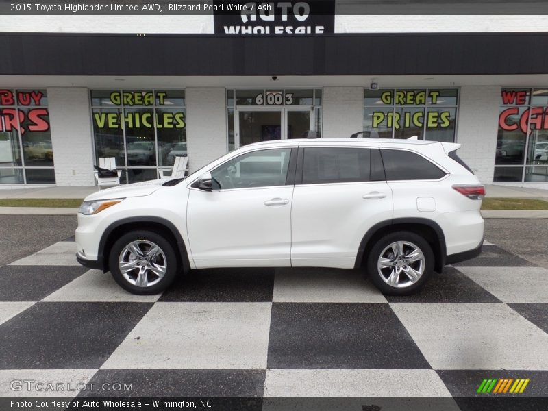 Blizzard Pearl White / Ash 2015 Toyota Highlander Limited AWD