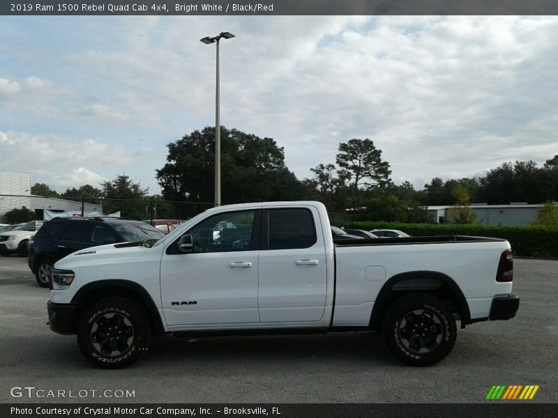 Bright White / Black/Red 2019 Ram 1500 Rebel Quad Cab 4x4