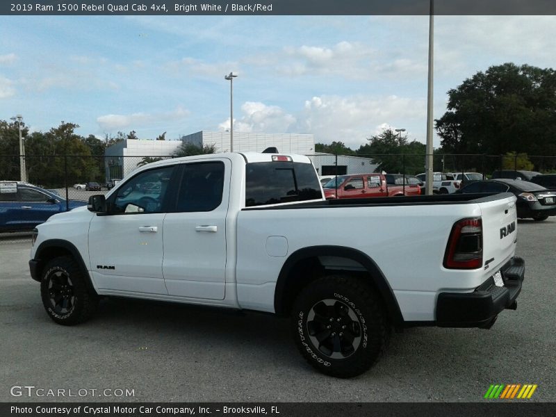 Bright White / Black/Red 2019 Ram 1500 Rebel Quad Cab 4x4