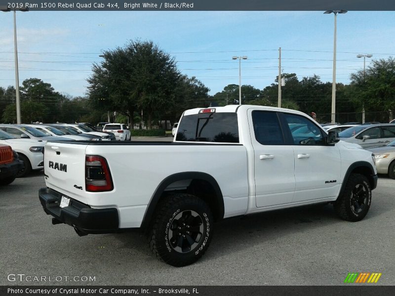 Bright White / Black/Red 2019 Ram 1500 Rebel Quad Cab 4x4