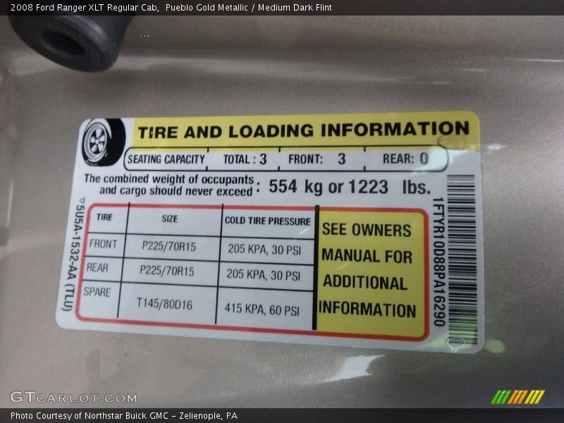 Pueblo Gold Metallic / Medium Dark Flint 2008 Ford Ranger XLT Regular Cab