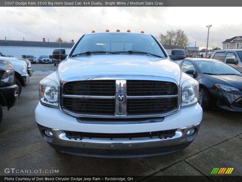 Bright White / Medium Slate Gray 2007 Dodge Ram 3500 Big Horn Quad Cab 4x4 Dually