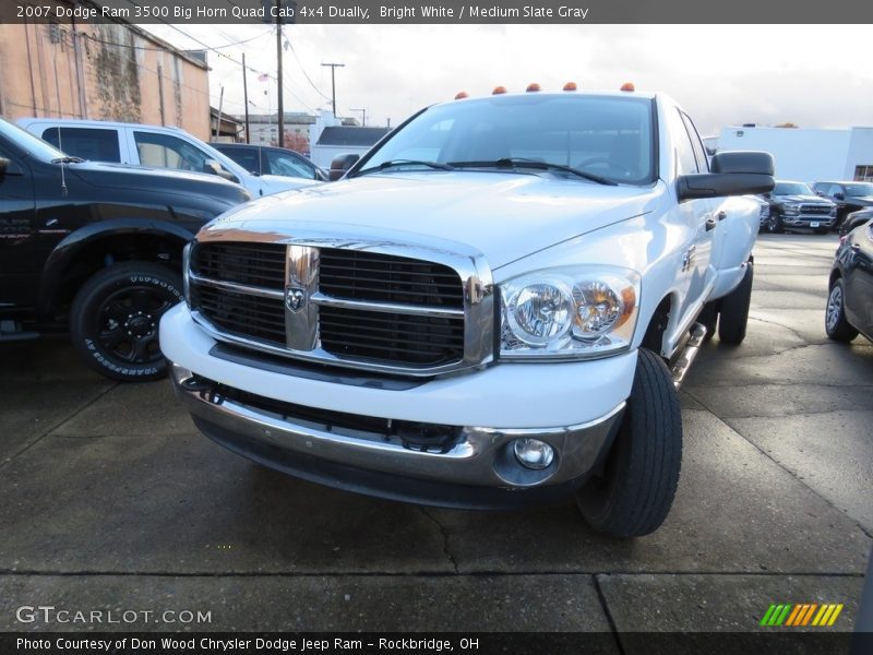 Bright White / Medium Slate Gray 2007 Dodge Ram 3500 Big Horn Quad Cab 4x4 Dually