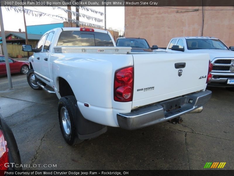 Bright White / Medium Slate Gray 2007 Dodge Ram 3500 Big Horn Quad Cab 4x4 Dually