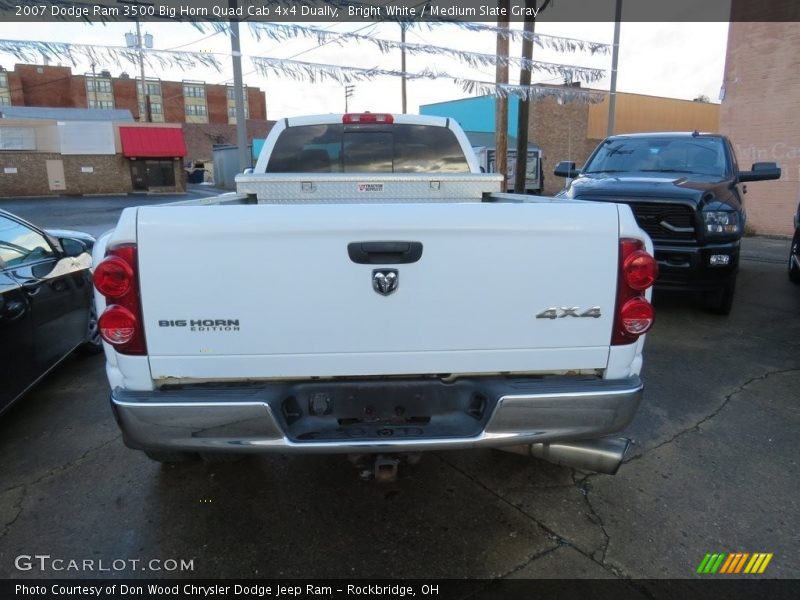 Bright White / Medium Slate Gray 2007 Dodge Ram 3500 Big Horn Quad Cab 4x4 Dually