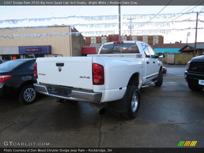 Bright White / Medium Slate Gray 2007 Dodge Ram 3500 Big Horn Quad Cab 4x4 Dually