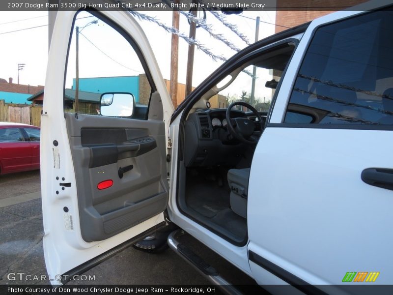 Bright White / Medium Slate Gray 2007 Dodge Ram 3500 Big Horn Quad Cab 4x4 Dually