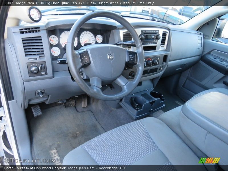 Bright White / Medium Slate Gray 2007 Dodge Ram 3500 Big Horn Quad Cab 4x4 Dually