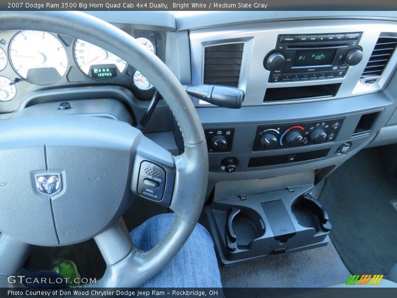 Bright White / Medium Slate Gray 2007 Dodge Ram 3500 Big Horn Quad Cab 4x4 Dually