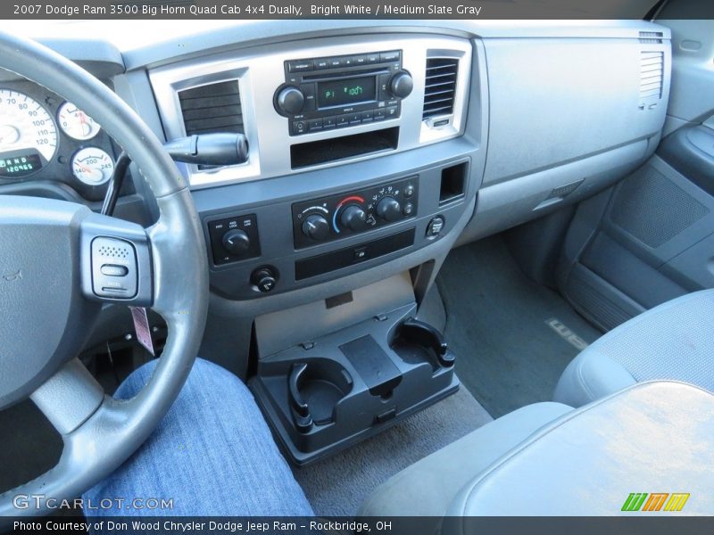 Bright White / Medium Slate Gray 2007 Dodge Ram 3500 Big Horn Quad Cab 4x4 Dually