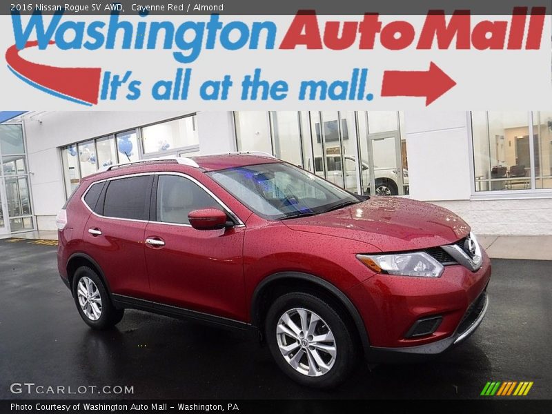 Cayenne Red / Almond 2016 Nissan Rogue SV AWD