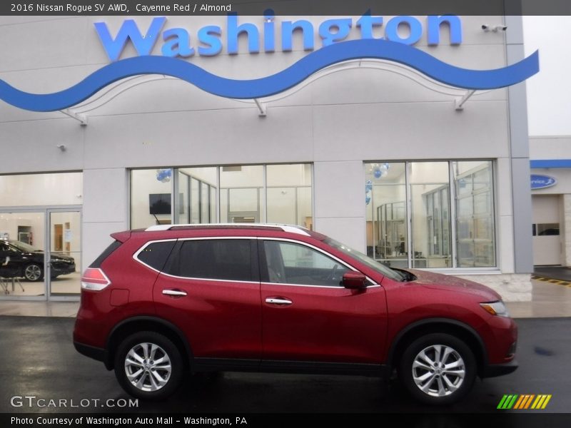 Cayenne Red / Almond 2016 Nissan Rogue SV AWD