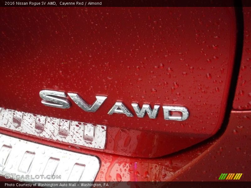Cayenne Red / Almond 2016 Nissan Rogue SV AWD