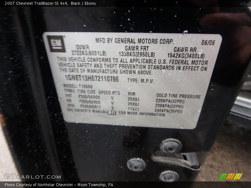Black / Ebony 2007 Chevrolet TrailBlazer SS 4x4