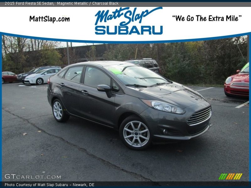 Magnetic Metallic / Charcoal Black 2015 Ford Fiesta SE Sedan