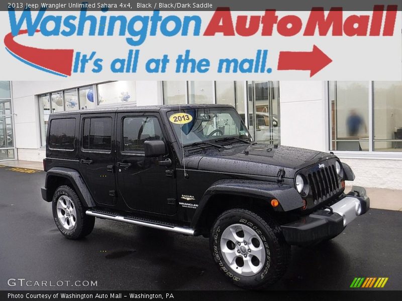 Black / Black/Dark Saddle 2013 Jeep Wrangler Unlimited Sahara 4x4