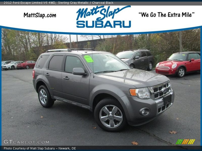 Sterling Gray Metallic / Charcoal Black 2012 Ford Escape Limited V6 4WD