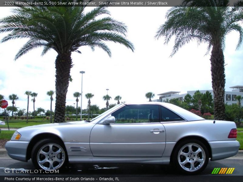 Silver Arrow Ultra Metallic / Silver/Black 2002 Mercedes-Benz SL 500 Silver Arrow Roadster