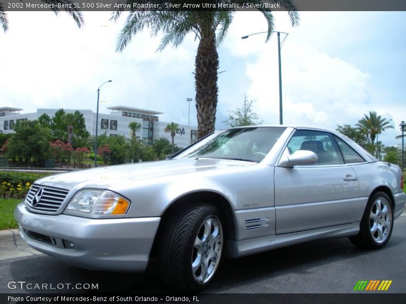 Silver Arrow Ultra Metallic / Silver/Black 2002 Mercedes-Benz SL 500 Silver Arrow Roadster