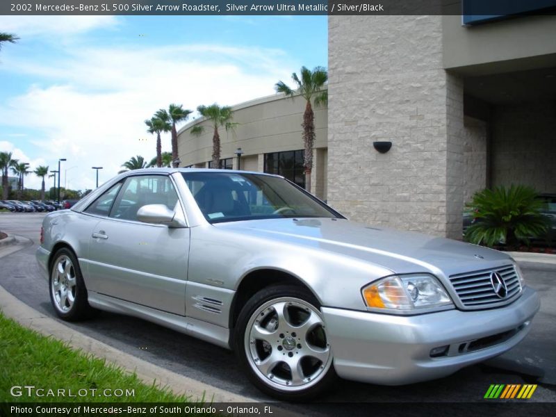 Silver Arrow Ultra Metallic / Silver/Black 2002 Mercedes-Benz SL 500 Silver Arrow Roadster