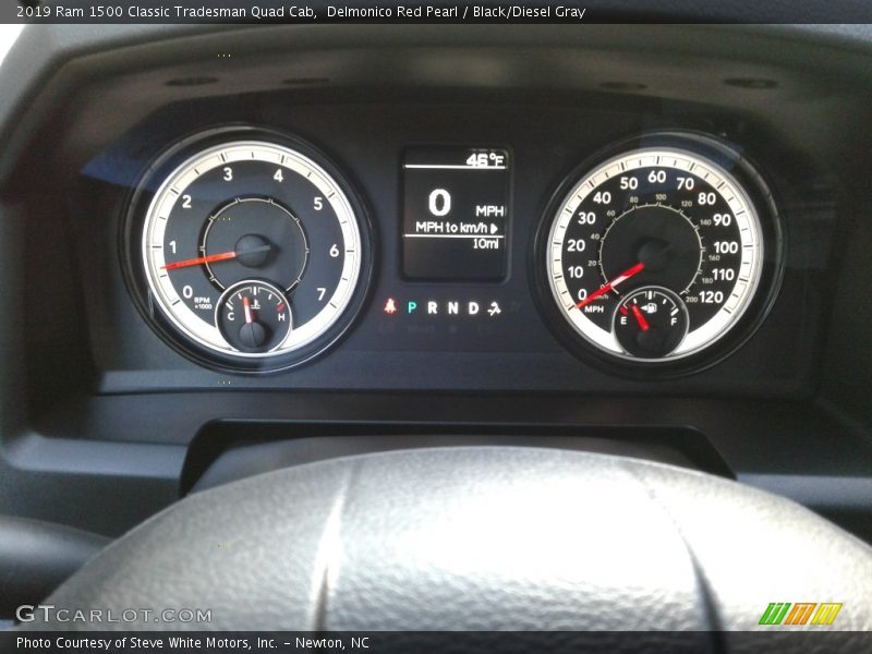 Delmonico Red Pearl / Black/Diesel Gray 2019 Ram 1500 Classic Tradesman Quad Cab