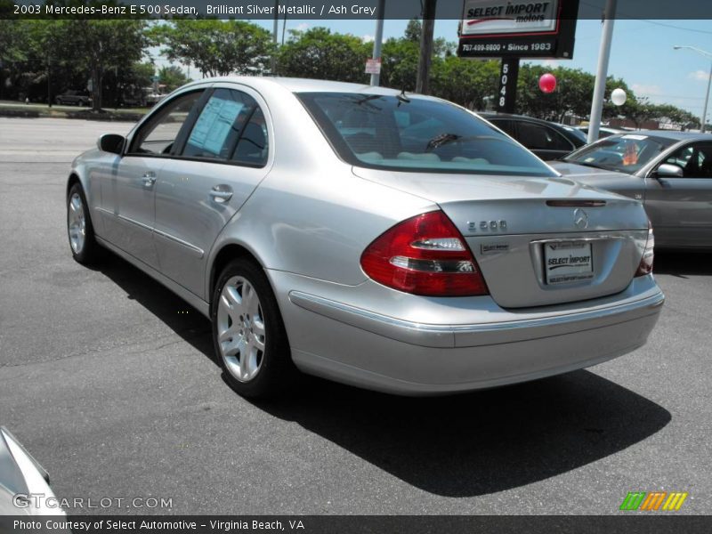 Brilliant Silver Metallic / Ash Grey 2003 Mercedes-Benz E 500 Sedan