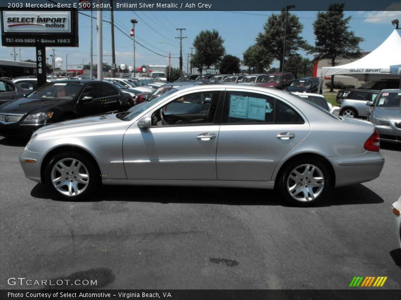 Brilliant Silver Metallic / Ash Grey 2003 Mercedes-Benz E 500 Sedan