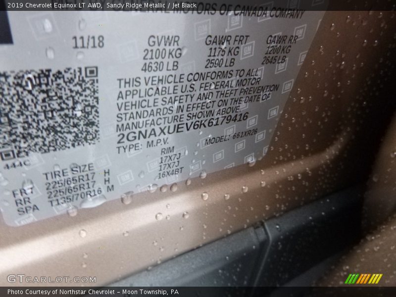 Sandy Ridge Metallic / Jet Black 2019 Chevrolet Equinox LT AWD