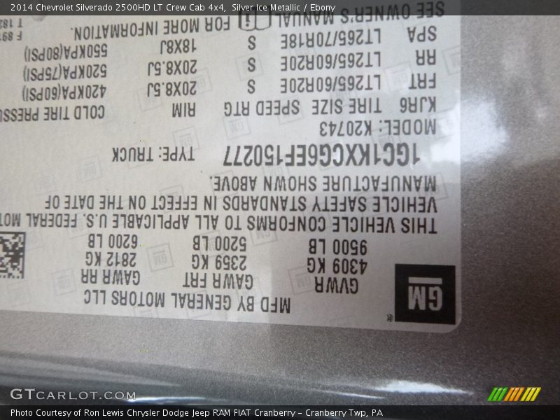 Silver Ice Metallic / Ebony 2014 Chevrolet Silverado 2500HD LT Crew Cab 4x4