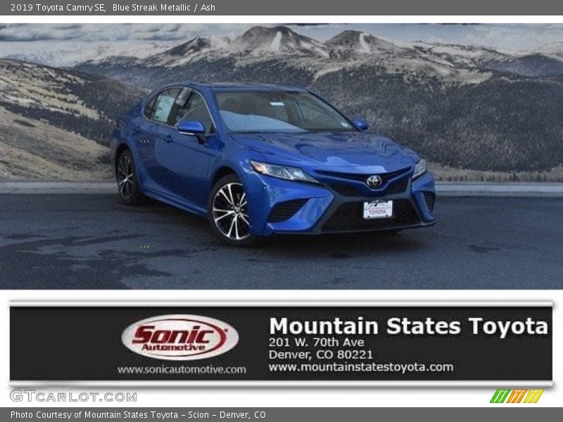 Blue Streak Metallic / Ash 2019 Toyota Camry SE