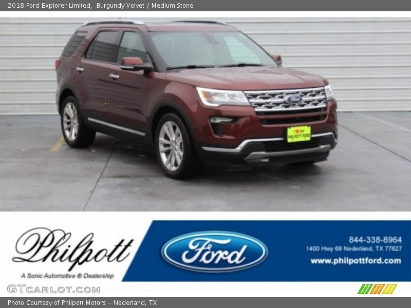 Burgundy Velvet / Medium Stone 2018 Ford Explorer Limited