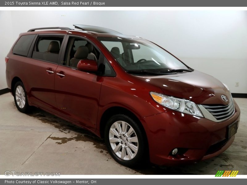 Salsa Red Pearl / Bisque 2015 Toyota Sienna XLE AWD