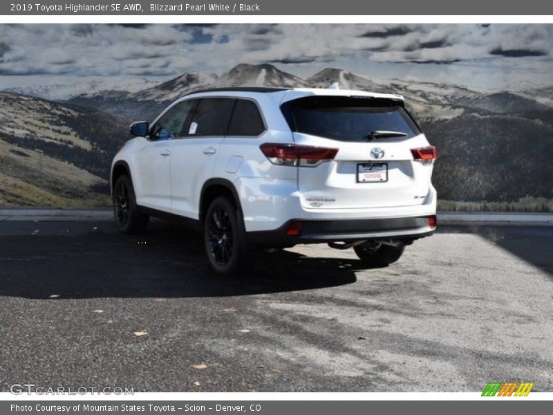 Blizzard Pearl White / Black 2019 Toyota Highlander SE AWD