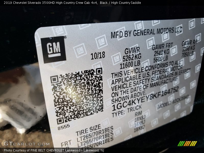 Black / High Country Saddle 2019 Chevrolet Silverado 3500HD High Country Crew Cab 4x4