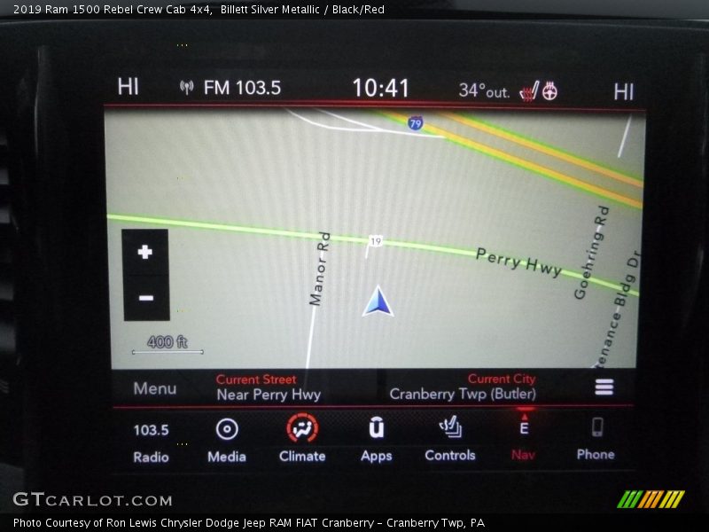 Navigation of 2019 1500 Rebel Crew Cab 4x4