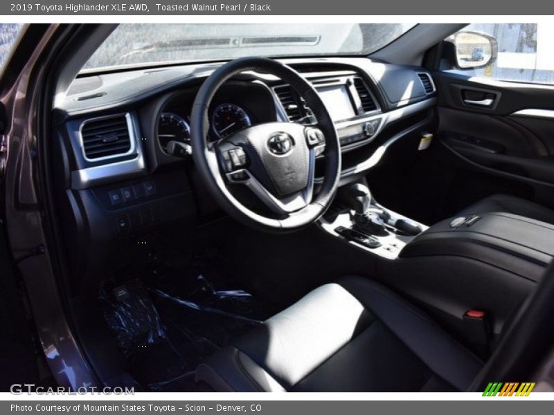 Toasted Walnut Pearl / Black 2019 Toyota Highlander XLE AWD