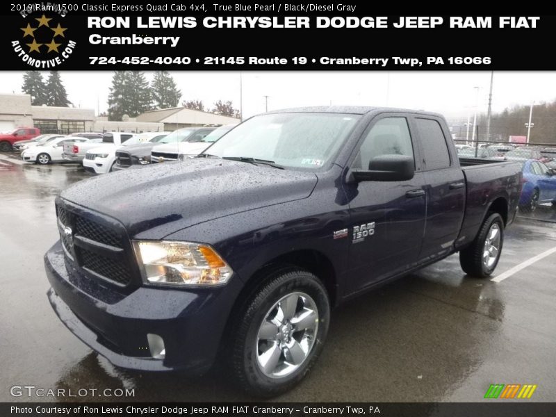 True Blue Pearl / Black/Diesel Gray 2019 Ram 1500 Classic Express Quad Cab 4x4