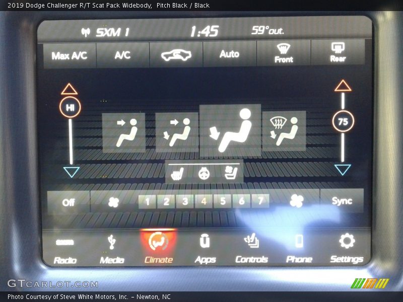 Controls of 2019 Challenger R/T Scat Pack Widebody