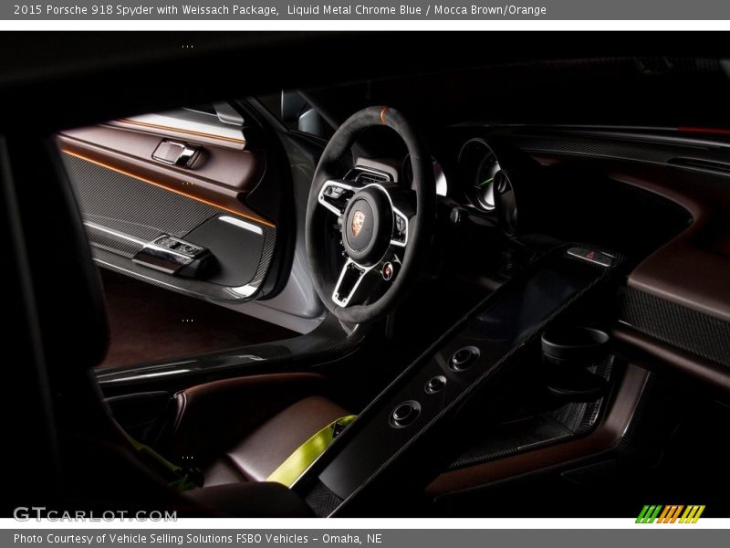 Liquid Metal Chrome Blue / Mocca Brown/Orange 2015 Porsche 918 Spyder with Weissach Package
