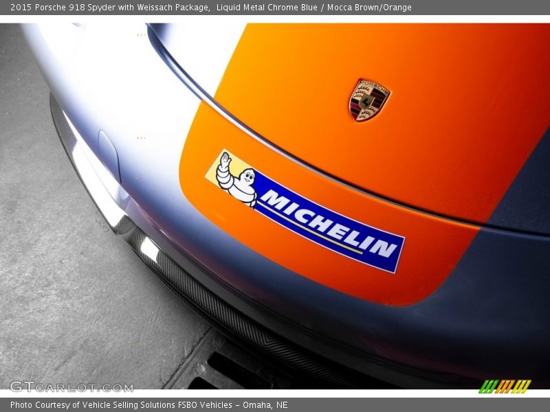 Liquid Metal Chrome Blue / Mocca Brown/Orange 2015 Porsche 918 Spyder with Weissach Package