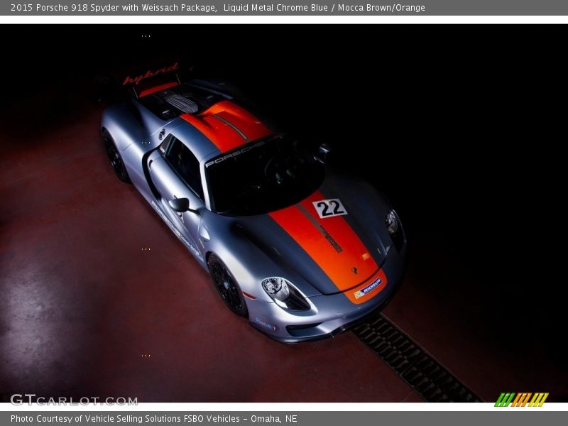 Liquid Metal Chrome Blue / Mocca Brown/Orange 2015 Porsche 918 Spyder with Weissach Package