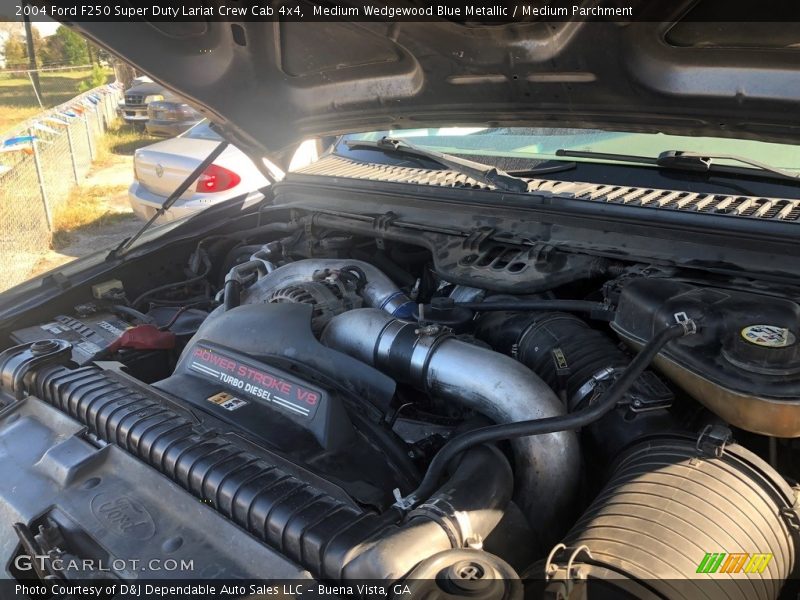 Medium Wedgewood Blue Metallic / Medium Parchment 2004 Ford F250 Super Duty Lariat Crew Cab 4x4